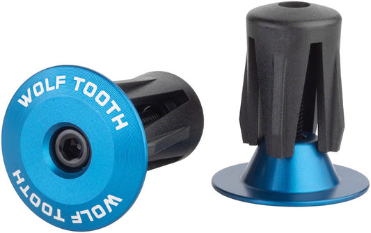 Wolf Tooth alloy bar end plug blue
