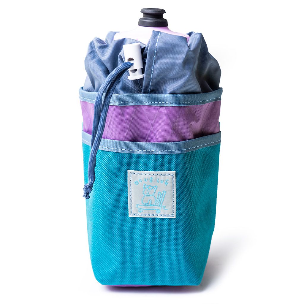 blue lug stem pouch lavender/turquoise
